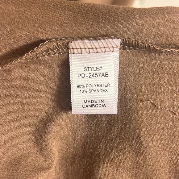 Zenana Rolled Short Sleeve V-Neck T-Shirt Dress - Mocha - L - Picture 5 of 6